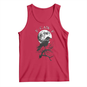 Funny Crow Fcawf Tank Top Gothic Raven and Moon TS02 Red Print Your Wear