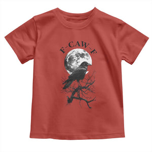 Funny Crow F Caw F Toddler T Shirt Gothic Raven and Moon TS02 Red Print Your Wear