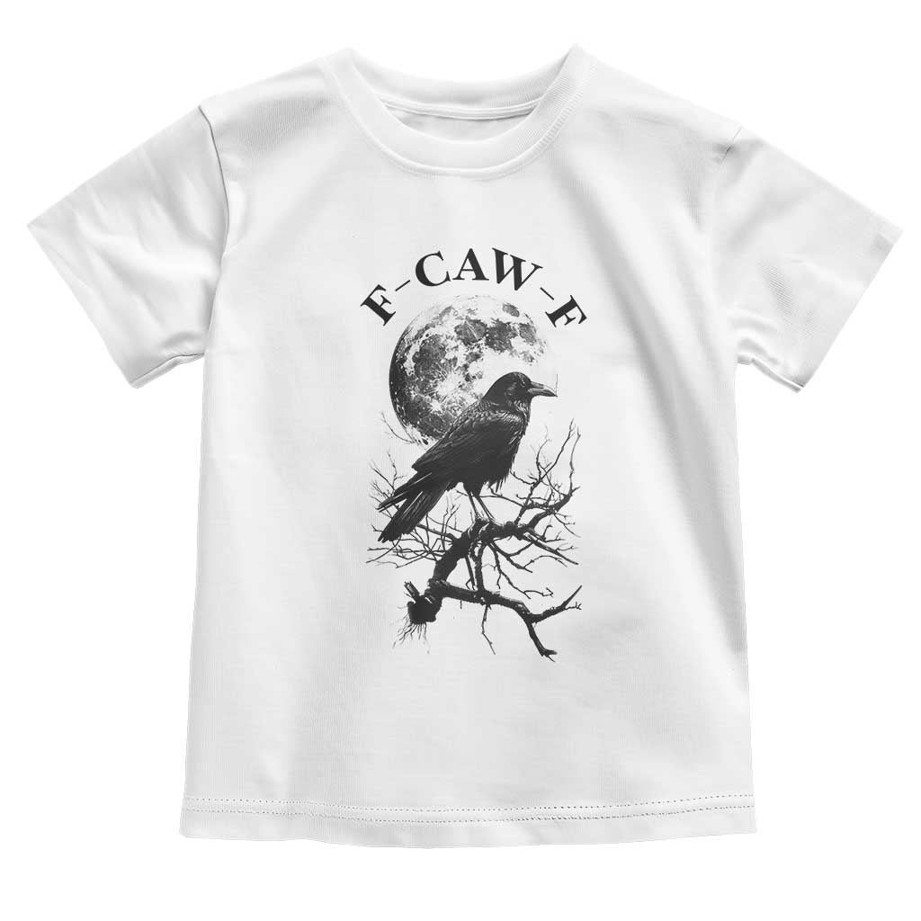 Funny Crow F Caw F Toddler T Shirt Gothic Raven and Moon TS02 White Print Your Wear
