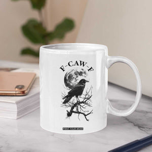Funny Crow F Caw F Coffee Mug Gothic Raven and Moon TS02 Print Your Wear