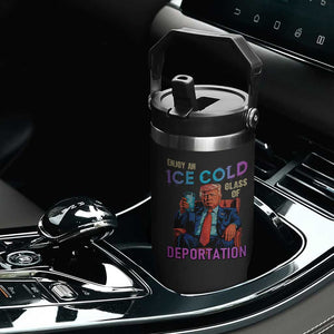 Enjoy An Ice Cold Glass Of Deportation Flip Straw Tumbler Funny Trump Conservative Political Patriotic TS02 Print Your Wear