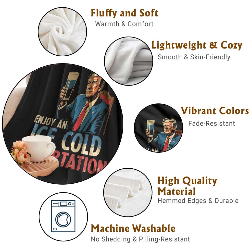 Enjoy An Ice Cold Glass Of Deportation Throw Blanket Trump Conservative Political Humor Patriotic TS02 Print Your Wear