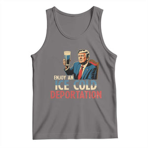 Enjoy An Ice Cold Glass Of Deportation Tank Top Trump Conservative Political Humor Patriotic TS02 Deep Heather Print Your Wear