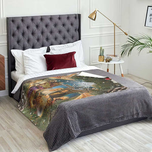 O Holy Night Nativity Scene Throw Blanket Christian Christmas Angels and Baby Jesus TS02 Print Your Wear