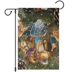 O Holy Night Nativity Scene Garden Flag Christian Christmas Angels and Baby Jesus TS02 Christmas Print Your Wear
