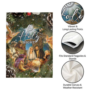 O Holy Night Nativity Scene Garden Flag Christian Christmas Angels and Baby Jesus TS02 Print Your Wear