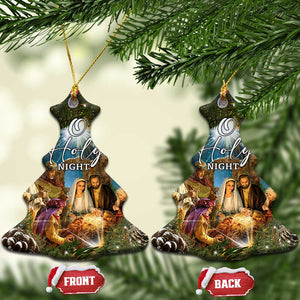 O Holy Night Nativity Scene Christmas Ceramic Ornament Christian Christmas Angels and Baby Jesus TS02 Christmas Tree Christmas Print Your Wear