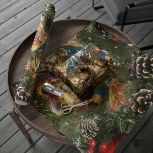 O Holy Night Nativity Scene Wrapping Paper Roll Christian Christmas Angels and Baby Jesus TS02 Print Your Wear