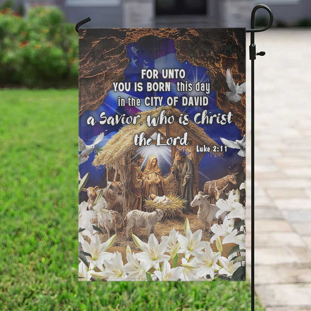 Luke 2:11 Bible Verse Nativity Garden Flag Religious Christmas Holy Family Scripture TS02 Print Your Wear