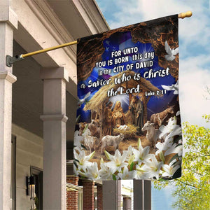 Luke 2:11 Bible Verse Nativity Garden Flag Religious Christmas Holy Family Scripture TS02 Print Your Wear