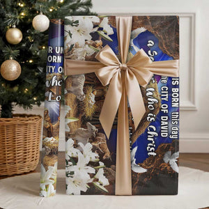 Luke 2:11 Bible Verse Nativity Wrapping Paper Roll Religious Christmas Holy Family Scripture TS02 Glossy Christmas Print Your Wear