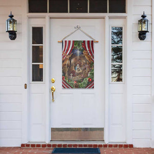Patriotic Nativity Scene Garden Flag American Flag Christian Christmas Baby Jesus and Angels Under the Star TS02 Print Your Wear