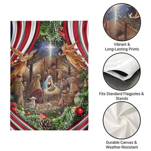 Patriotic Nativity Scene Garden Flag American Flag Christian Christmas Baby Jesus and Angels Under the Star TS02 Print Your Wear