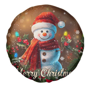 Merry Christmas Snowman Spare Tire Cover Whimsical Holiday Poinsettias Santa Hat TS02 Print Your Wear