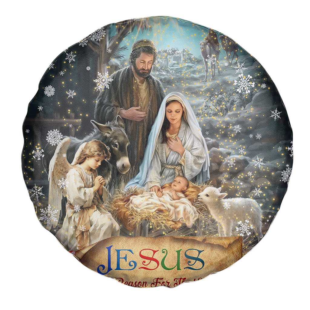 Jesus is the Reason for the Season Spare Tire Cover Personalized Christian Christmas Nativity Scene Custom Family Name TS02 Print Your Wear