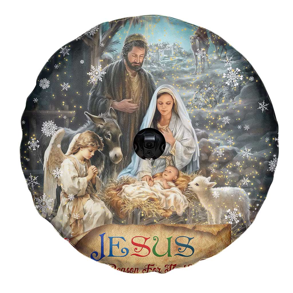Jesus is the Reason for the Season Spare Tire Cover Personalized Christian Christmas Nativity Scene Custom Family Name TS02 Print Your Wear