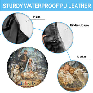 Jesus is the Reason for the Season Spare Tire Cover Personalized Christian Christmas Nativity Scene Custom Family Name TS02 Print Your Wear