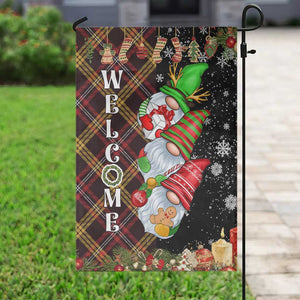 Christmas Gnome Welcome Garden Flag Cute Holiday Gnomes with Plaid and Candy Cane Winter TS02 Print Your Wear