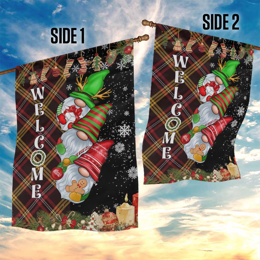 Christmas Gnome Welcome Garden Flag Cute Holiday Gnomes with Plaid and Candy Cane Winter TS02 Print Your Wear