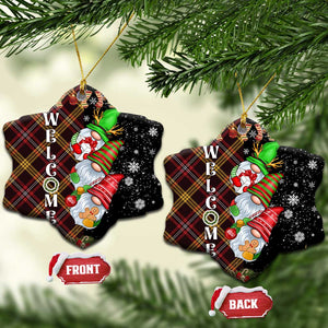 Christmas Gnome Welcome Christmas Ceramic Ornament Cute Holiday Gnomes with Plaid and Candy Cane Winter TS02 Snow Flake Christmas Print Your Wear