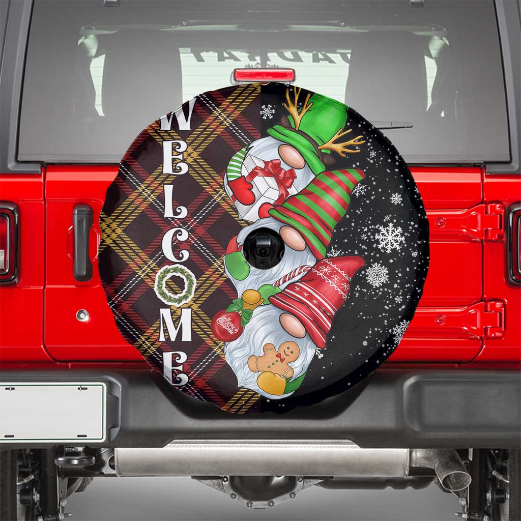 Christmas Gnome Welcome Spare Tire Cover Cute Holiday Gnomes with Plaid and Candy Cane Winter TS02 Christmas Print Your Wear