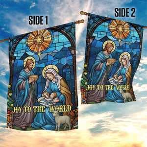 Joy to the World Stained Glass Nativity Scene Garden Flag Christian Christmas Holy Family Star of Bethlehem TS02 Print Your Wear