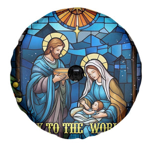 Joy to the World Stained Glass Nativity Scene Spare Tire Cover Christian Christmas Holy Family Star of Bethlehem TS02 Print Your Wear