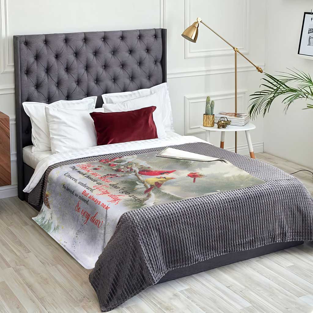 Cardinal Memorial Winter Christmas Throw Blanket Those We Love Dont Go Away Red and Yellow Cardinals TS02 Print Your Wear