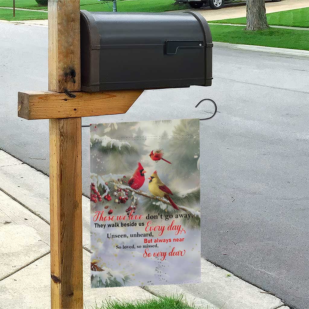 Cardinal Memorial Winter Christmas Garden Flag Those We Love Dont Go Away Red and Yellow Cardinals TS02 Print Your Wear