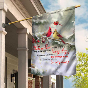 Cardinal Memorial Winter Christmas Garden Flag Those We Love Dont Go Away Red and Yellow Cardinals TS02 Print Your Wear