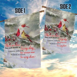 Cardinal Memorial Winter Christmas Garden Flag Those We Love Dont Go Away Red and Yellow Cardinals TS02 Print Your Wear