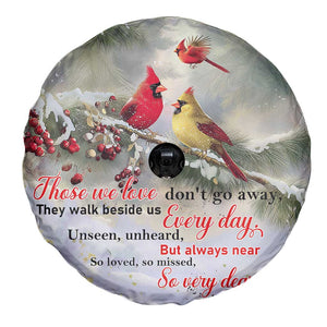Cardinal Memorial Winter Christmas Spare Tire Cover Those We Love Dont Go Away Red and Yellow Cardinals TS02 Print Your Wear