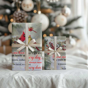 Cardinal Memorial Winter Christmas Wrapping Paper Roll Those We Love Dont Go Away Red and Yellow Cardinals TS02 Print Your Wear