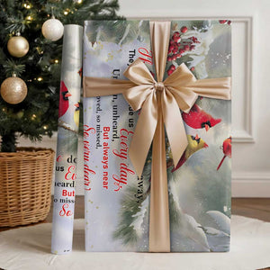 Cardinal Memorial Winter Christmas Wrapping Paper Roll Those We Love Dont Go Away Red and Yellow Cardinals TS02 Glossy Christmas Print Your Wear