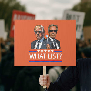 Funny Political Conspiracy Parody Protest Sign What List Men in Black Meme TS02 Horizontal 18" × 24" Orange Print Your Wear