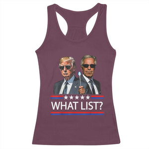 Funny Political Conspiracy Parody Racerback Tank Top What List Men in Black Meme TS02 Maroon Print Your Wear