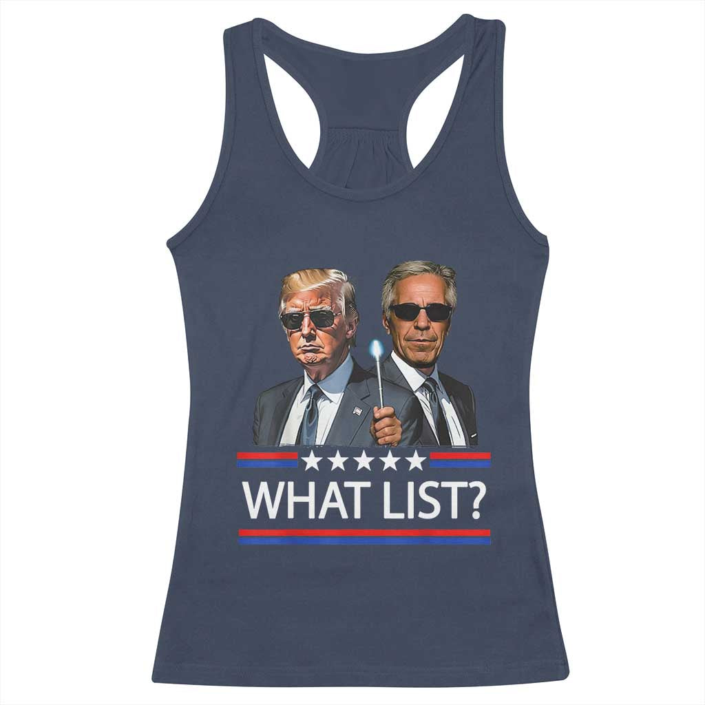 Funny Political Conspiracy Parody Racerback Tank Top What List Men in Black Meme TS02 Navy Print Your Wear