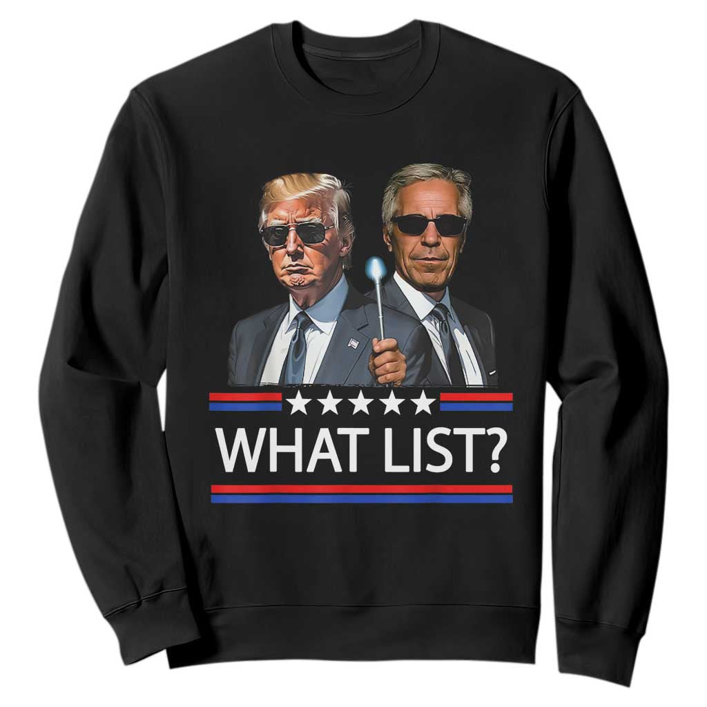 Funny Political Conspiracy Parody Sweatshirt What List Men in Black Meme TS02 Black Print Your Wear