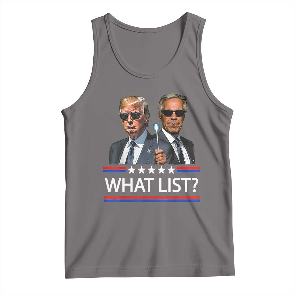 Funny Political Conspiracy Parody Tank Top What List Men in Black Meme TS02 Deep Heather Print Your Wear