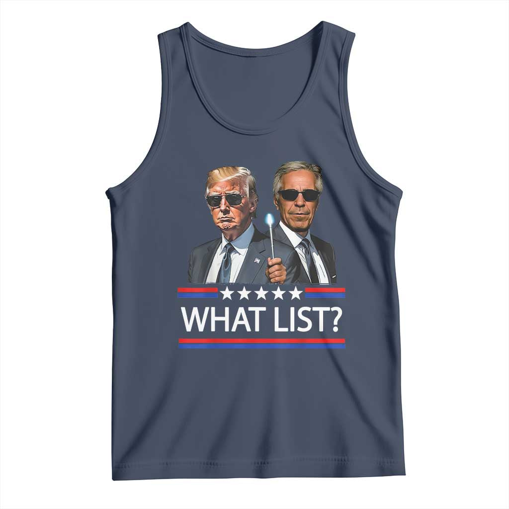 Funny Political Conspiracy Parody Tank Top What List Men in Black Meme TS02 Navy Print Your Wear