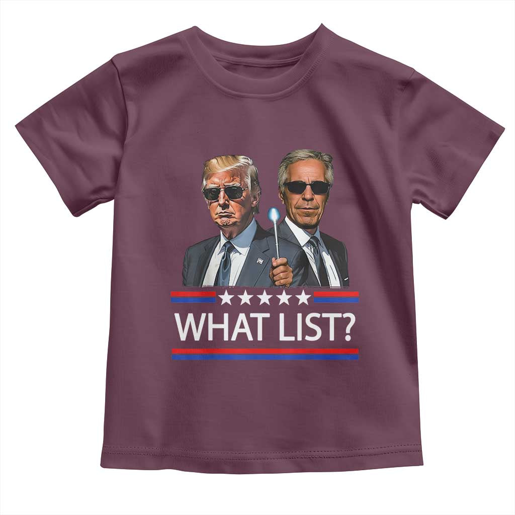 Funny Political Conspiracy Parody Toddler T Shirt What List Men in Black Meme TS02 Maroon Print Your Wear