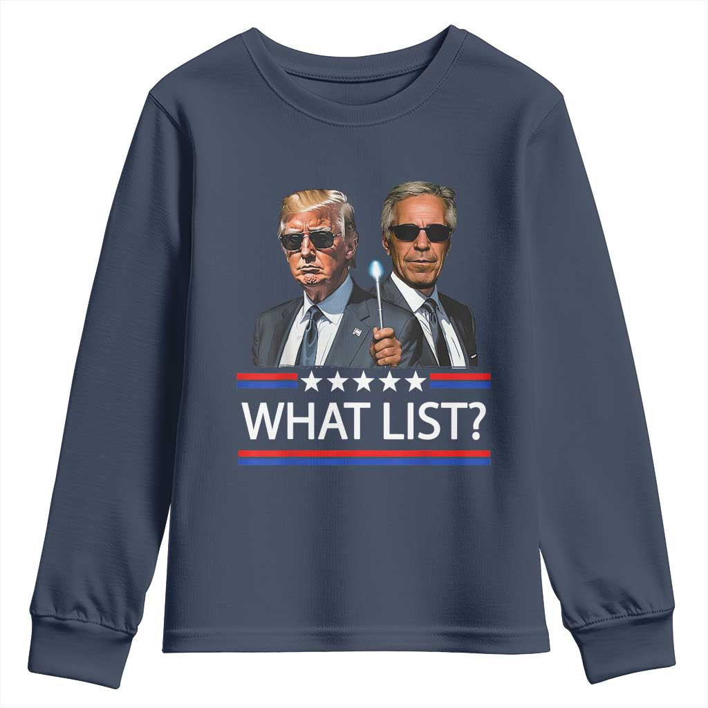 Funny Political Conspiracy Parody Youth Sweatshirt What List Men in Black Meme TS02 Navy Print Your Wear