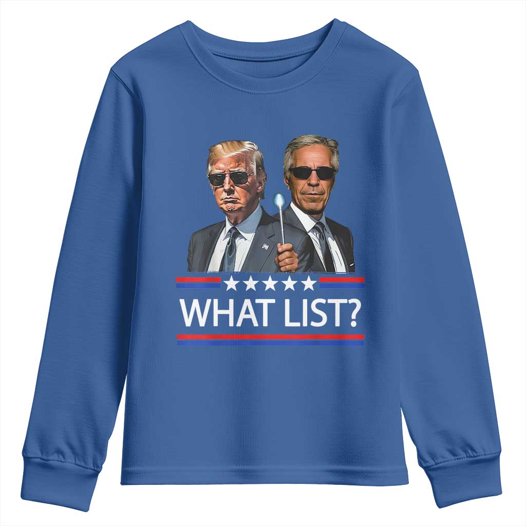 Funny Political Conspiracy Parody Youth Sweatshirt What List Men in Black Meme TS02 Royal Blue Print Your Wear