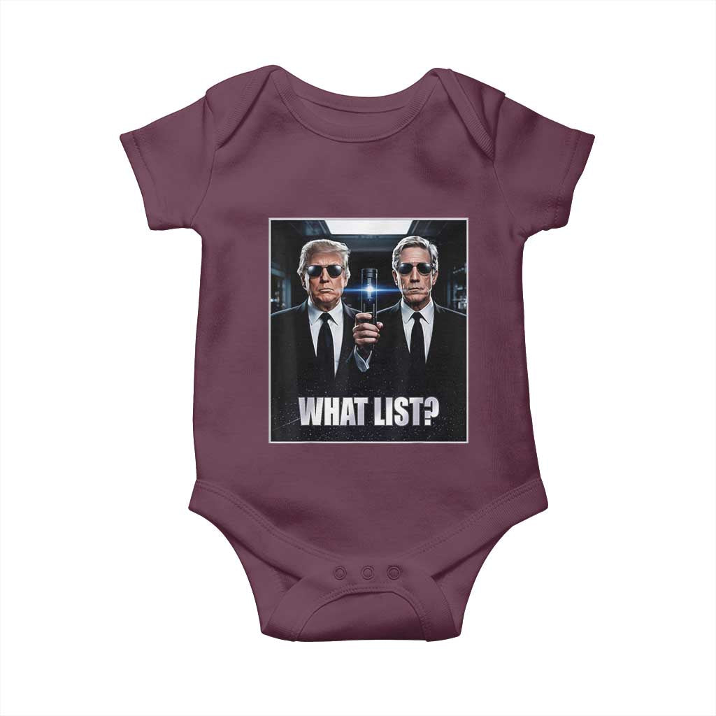 What List Dark Political Humor Baby Onesie Funny Political Conspiracy Parody TS02 Maroon Print Your Wear