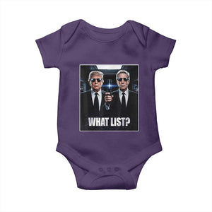 What List Dark Political Humor Baby Onesie Funny Political Conspiracy Parody TS02 Purple Print Your Wear