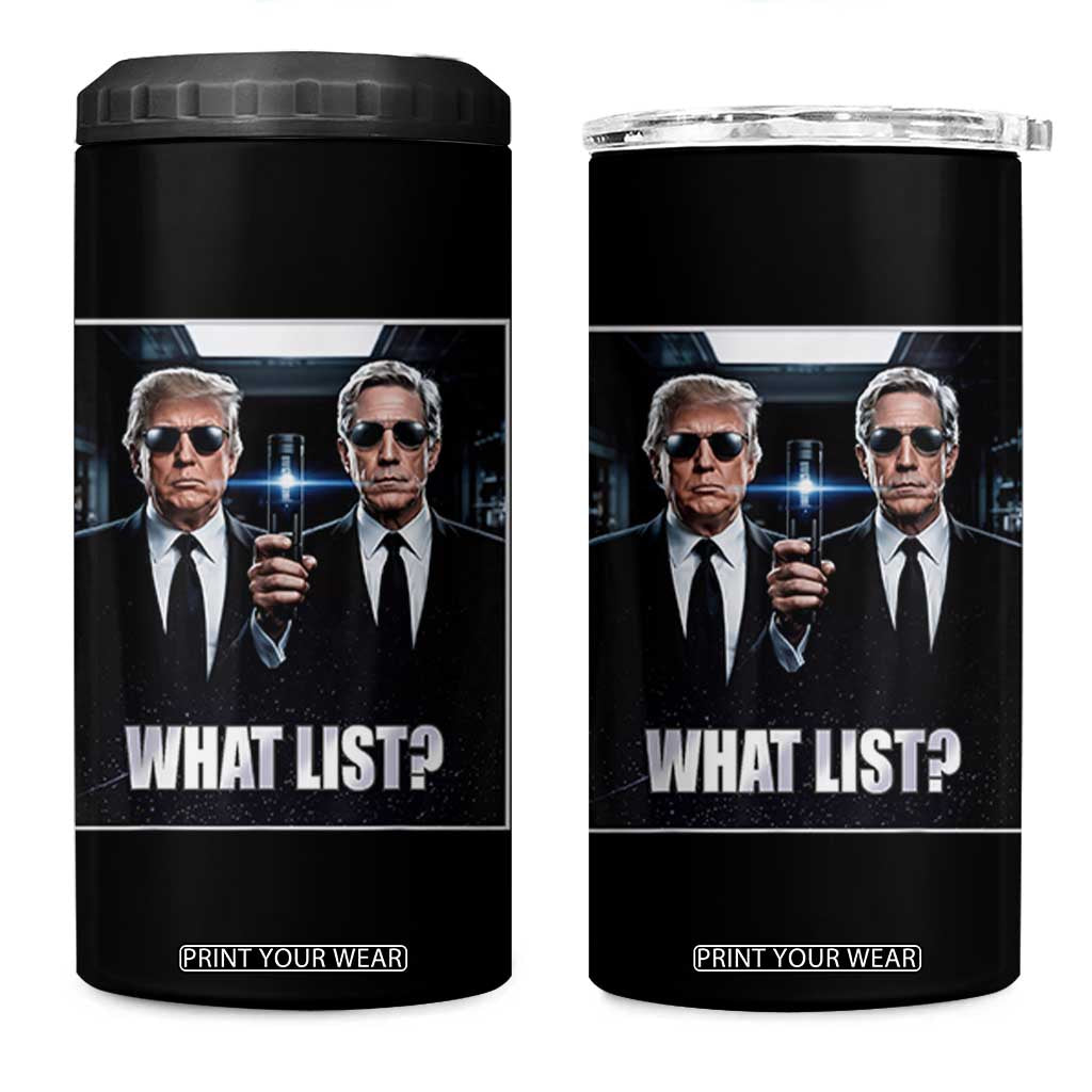 What List Dark Political Humor 4 in 1 Can Cooler Tumbler Funny Political Conspiracy Parody TS02 One Size: 16 oz Black Print Your Wear
