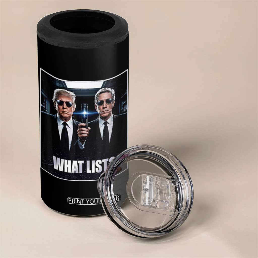 What List Dark Political Humor 4 in 1 Can Cooler Tumbler Funny Political Conspiracy Parody TS02 Print Your Wear