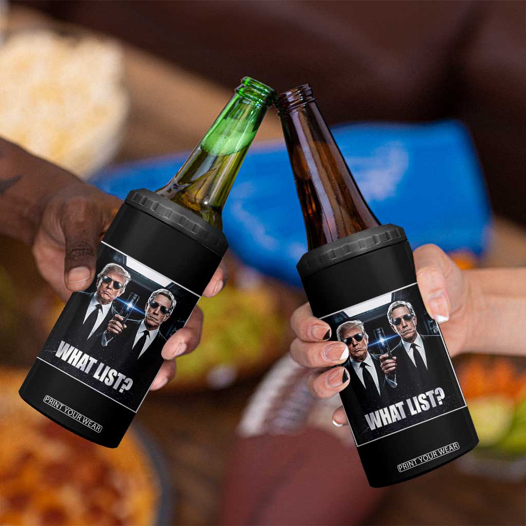 What List Dark Political Humor 4 in 1 Can Cooler Tumbler Funny Political Conspiracy Parody TS02 Print Your Wear