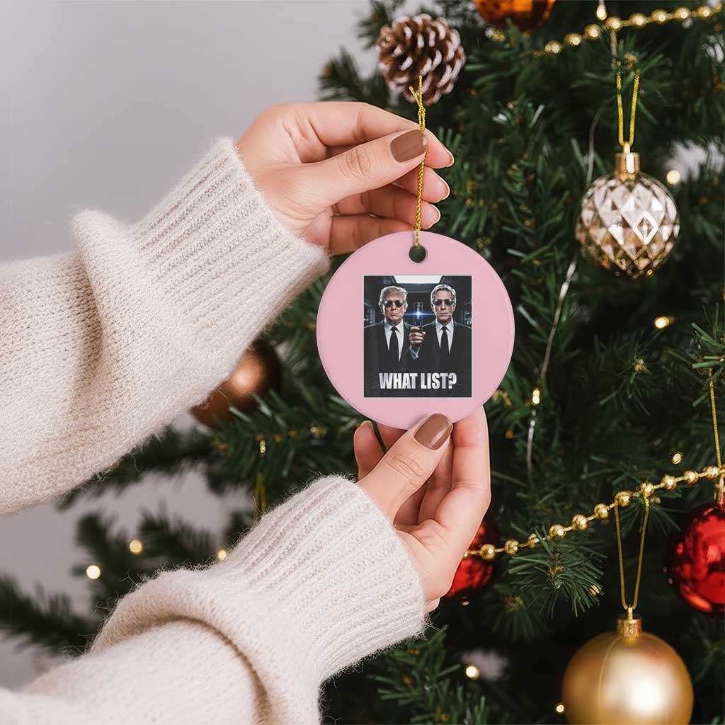 What List Dark Political Humor Ceramic Ornament Funny Political Conspiracy Parody TS02 1pc Light Pink Print Your Wear