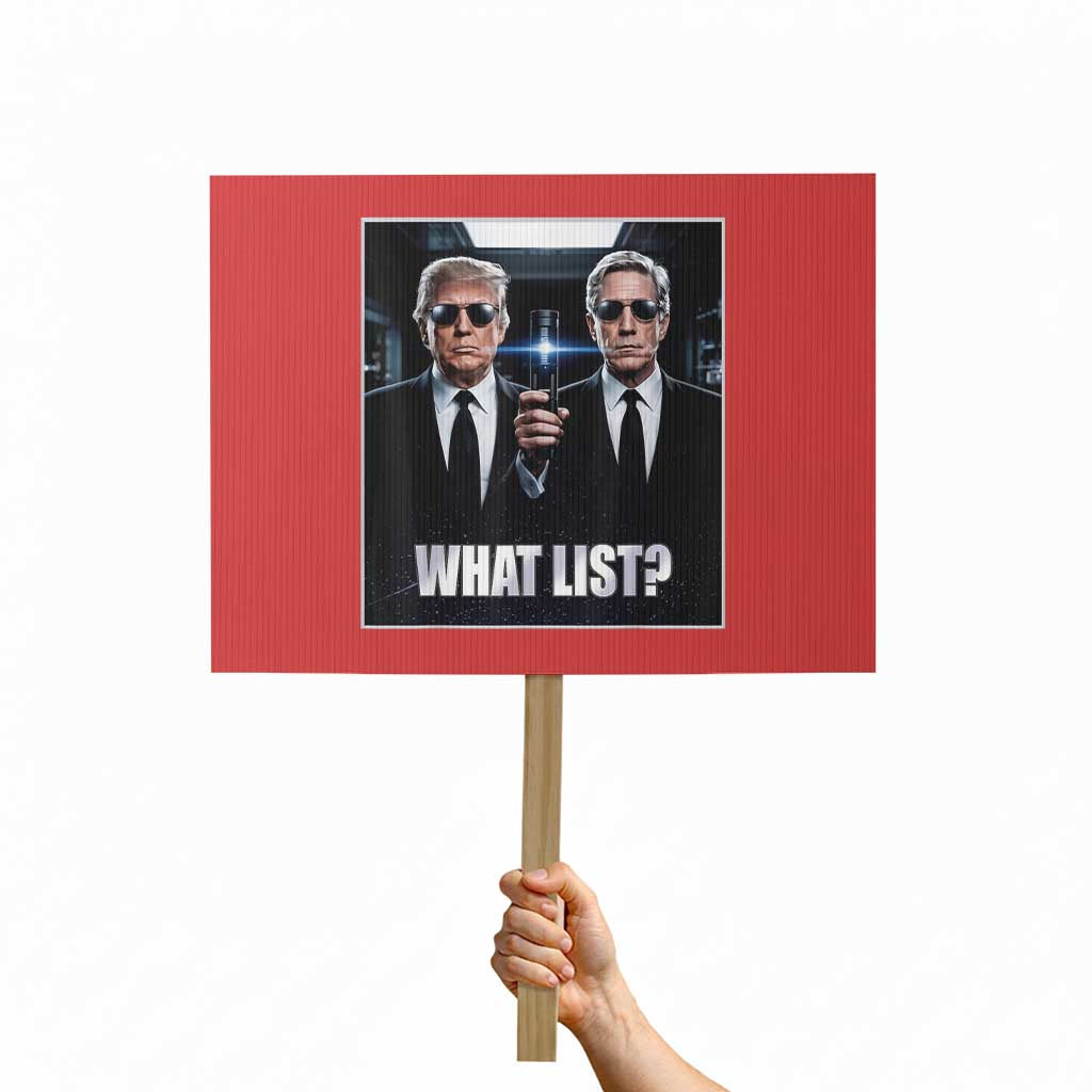 What List Dark Political Humor Protest Sign Funny Political Conspiracy Parody - Print Your Wear